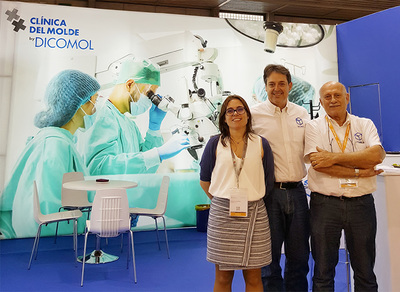 
Francisco Sánchez, Estela Sánchez and Daniel Altimiras - current Dicomol Board of Directors, in the latest edition of Equiplast (2017)
